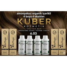 Biomagic 6.03 Kahve Köpüğü Organik Içerikli Amonyaksız Kalıcı Saç Boyası 4boya +4oksidan
