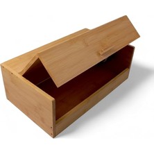 Pearl Shop Bambu Ekmek Kutusu - Ekmek Dolabı, Çok Amaçlı Ekmeklik, Doğal Bambu Saklama Kutusu (40X23X14CM) - Mutfak, Tezgah ve Kiler Için