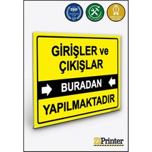 ZiPrinter Girişler ve Çıkışlar Buradan Yapılmaktadır Isg Uyarı Levhası Dekota 15X21 cm