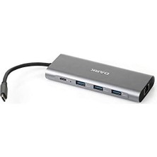 Pearl Shop USB 3,1 Type C 9 In 1 Ethernet/hdmı/tf Sd Kart Okuyucu/usb 3,0 / Kulaklık Çoklayıcı Dönüştürücü Çevirici Hub (DK-AC-U31X36)