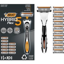 Pearl Shop Flex 5 Hybrid Tıraş Bıçağı Seti 1 Gövde + 10 Yedek Başlık 5 Bıçaklı Erkek Tıraş Bıçağı
