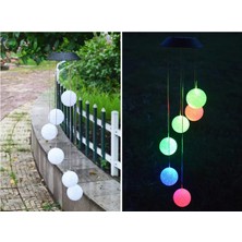 Pazariz Güneş Enerjili Animasyonlu LED Bahçe Balkon Ağaç Solar Aydınlatma 6 Ledli Top LED Tasarımlı Solar Güneş Enerjili Dekoratif Bahçe Çardak Ağaç LED Aydınlatma Süsleme Rüzgar Çanı Rgb