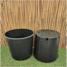 Pearl Shop Üretim Saksısı 1 Adet 18,5 Lt 30X30 cm Plastik Saksı Siyah Üretim Saksı Bitki Saksısı