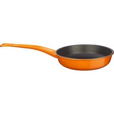 Pearl Shop Metal Döküm Kızartma Tavası, Metal Saplı, 24 Cm, Turuncu