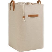 Pearl Shop Home Textile Ağzı Büzgülü Bej Renk Çamaşır Sepeti 36 x 36 x 57 cm