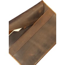 Pearl Shop Çantası Kahverengi Nubuk Hakiki Deri El Dikişi Macbook Air/pro Uyumlu Kılıf (16 macbook Pro)