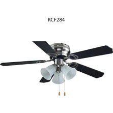 K2 KCF-284 108 cm Çap 3 Ampullü Zincirli Avizeli Vantilatör 5 Kanatlı Büyük Tip