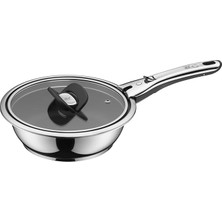 Pearl Shop Click & Serve Çıkarılabilir Saplı Indüksiyon Tabanlı Çelik Wok Tava 20 cm