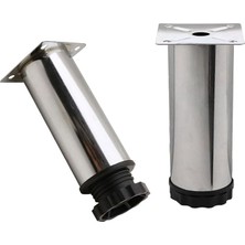 Pearl Shop 4 Adet Metal Ayarlanabilir 12 cm Krom Destek Ayağı Mobilya Kanepe Baza Koltuk Dolap Sehpa Tv Ünitesi Yükseltici Ayak