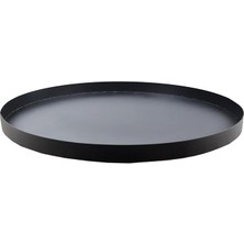 Pearl Shop Saksı Altlığı Iç Dış Saksı Altlığı Dekoratif Saksı Altı Çap 58 cm Derinlik 3,5 cm Siyah Renk