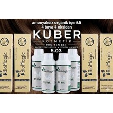 Biomagic 5.03 Fındık Kabuğu Organik Içerikli Amonyaksız Kalıcı Saç Boyası 4boya +4oksidan