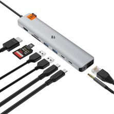 Pearl Shop Arcdock 85W Güç Adaptörü 9in1 Usb-C Multi Hub / Çoklayıcı 9 Port / 4K 60hz / Ethernet 1gbps / MacBook PD2306 Space Gray - ACA06388