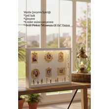 Verda Çerçeve 25X35 cm Beyaz Ledli Derin Aşkımızın Müzesi Çerçevesi 6 Gold Çerçeveli