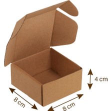 Mege Tasarım 8X8X4 cm 500 Adet E Dalga E-Ticaret Karton Kutu , Kargo Kutusu, Kilitli Kutu