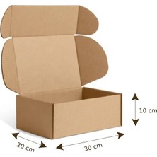 Mege Tasarım 30X20X10 cm 500 Adet E Dalga E-Ticaret Karton Kutu , Kargo Kutusu, Kilitli Kutu
