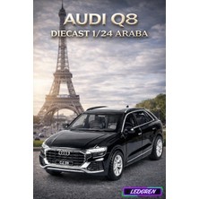 L'edoren Siyah Audi Q8 Suv Tarzı Araba 1/24 Diecast Koleksiyon Maket Model Araba Che Zhi
