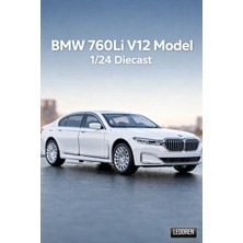 L'edoren Beyaz Renkli Bmw The7 Xdrive 760LI V12 1/24 Diecast Koleksiyon Maket Model Araba Che Zhi