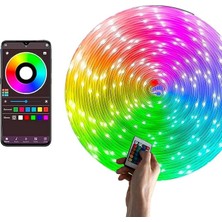 Pearl Shop LED Pixel Rgb Magic Peri Işık - 5V USB Girişli, Bluetooth Uygulamalı, Uzaktan Kumandalı, Müziğe Duyarlı, Suya Dayanıklı, Parti, Yılbaşı, Doğum Günü, Eğlence Için (10 Metre)
