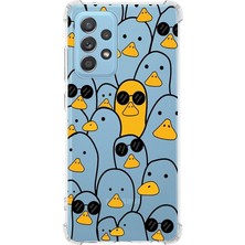 Pearl Shop Samsung Galaxy A23 Uyumlu Köşe Korumalı Antişok Kapak Duck Tasarımlı Şeffaf Kılıf