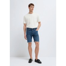 Mavi Brian Premium Blue Puslu Koyu Mavi Jean Şort 04184A3304
