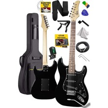 Pearl Shop RPH-30BK Gül Klavye Strat Kasa Sss Elektro Gitar Seti