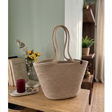 Senza Atelier Naturel Hasır Plaj Çantası - Özel Seri