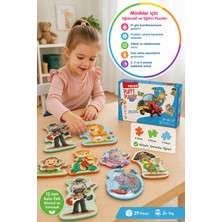 Toyfest Puedo Puffy Puzzle Safari Animals 29 Parça Eva Kalın Puzzle 2+ Yaş Eğitici Oyuncak Seti