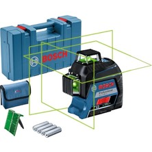 Pearl Shop Professional Measurement Gll 3-80 G Çizgi Lazer, 120 Metre, Takım Çantası, Lazer Hedef Tahtası, 4 Pil, Mavi