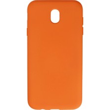 Raftan Topla Samsung Galaxy J7 Pro / J730 Kılıf Nano Içi Kadife Silikon - Turuncu