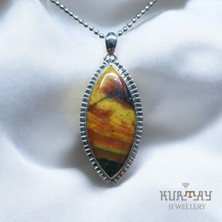 KURTAY JEWELLERY Bloodstone Taşlı Gümüş Kolye Ucu