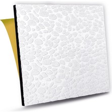Pearl Shop Kendinden Yapışkanlı Ses ve Isı Yalıtım Paneli, Akustik Duvar Paneli, Ses Yalıtım Süngeri, Keçe Kaplı Sünger 41X41 cm (Beyaz, 6 Adet/1 M²)