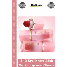 Carlburn #makyajseti Premium Sıvı Krem Allık Dudak Yanak Lip And Cheek Suya Dayanıklı Makyaj 3'lü Set