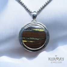 KURTAY JEWELLERY Red Iron Tiger Taşlı Gümüş Kolye Ucu
