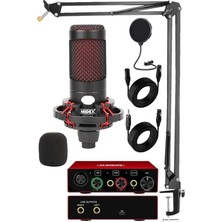 Pearl Shop Cxn-30 Paket-4 Stüdyo Ses Kartlı Condenser Mikrofon Stand Seti