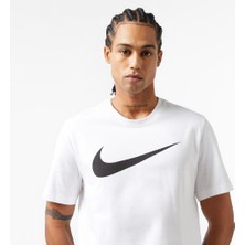 Nike Sportswear Swoosh Erkek Pamuklu Beyaz Tişört