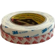 Pearl Shop Magnet 3m Güçlü Çift Taraflı Bant 2'li Set Köpük Bant 15 mm x 4.5 mt + Ince Şeffaf 15 mm x 5 mt
