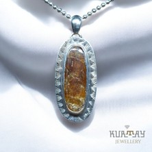 KURTAY JEWELLERY Orenge Kyanite Taşlı Gümüş Kolye Ucu