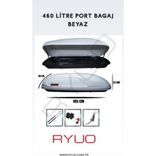 Ryuo Araç Üstü Tabut Port Bagaj 460 Litre Beyaz