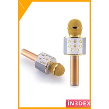 İn3dex Bluetooth Hoparlör 10M Çekim Mesafesi USB Aux Sd Girişli Karaoke Mikrofon