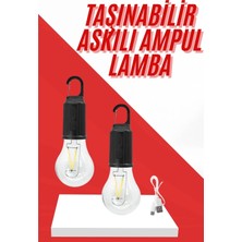 Die Grup Şarjlı Aydınlatma Ampul Tasarımlı Ambians Işık Askılı Kamp Lambası