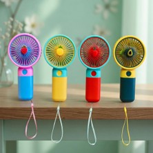 Tekno Hediye Mini USB Şarjlı El Vantilatörü Taşınabilir Fan Sessiz Güçlü Rüzgar El Tipi Soğutucu Yazlık Serinletici Renkli Tasarım