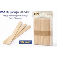 Ima Dil Çubuğu 50 Adet Ahşap Abeslang Steril Olmayan Tahta Dil Basacağı 1 Paket