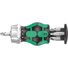 Pearl Shop 05008886001 Kraftform Kompakt Stubby Magazin Ra 4, Cırcırlı Kısa Tornavida, Uç Hazneli, 6 Parça
