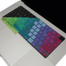 Pearl Shop Macbook M1-M2-M3 Air Pro Klavye Koruyucu (Uk-Eu Ingilizce) Touchıd'li A2681 A3113 A2941 A3114 A2442 A2779 A2992 A2918 A2485 A2780 A2991 ile Uyumlu Dazzle Pembe Yeşil