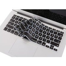 Pearl Shop MacBook Silikon Klavye Kaplama Air Pro Eski USB Li Modeller 2008-2017 Uyumlu Ultra Ince Koruyucu Film Us Amerikan Ingilizce-Dikdörtgen Enter-Macbook Us-To-Tr Klavye Siyah