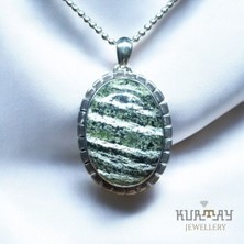 KURTAY JEWELLERY Green Swiss Opal Taşlı Gümüş Kolye Ucu