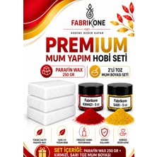 Fabrikone Premium Mum Yapım Hobi Seti - Parafin Wax 250 gr - 2'li Toz Mum Boyası Seti - Kırmızı, Sarı BKFABPW2502KSR