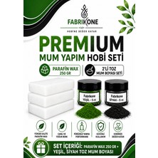 Fabrikone Premium Mum Yapım Hobi Seti - Parafin Wax 250 gr - 2'li Toz Mum Boyası Seti - Yeşil, Siyah BKFABPW2502YS
