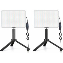 AZT 2 Li Pl-26 13 Watt 96 LED 23CM CRI95+ Bicolor 3 Renk Fotograf ve Video Işığı ve L03 Mini Tripod