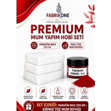 Fabrikone Premium Mum Yapım Hobi Seti - Parafin Wax 250 gr - Tekli Toz Mum Boyası - Kırmızı BKFABPW2501K